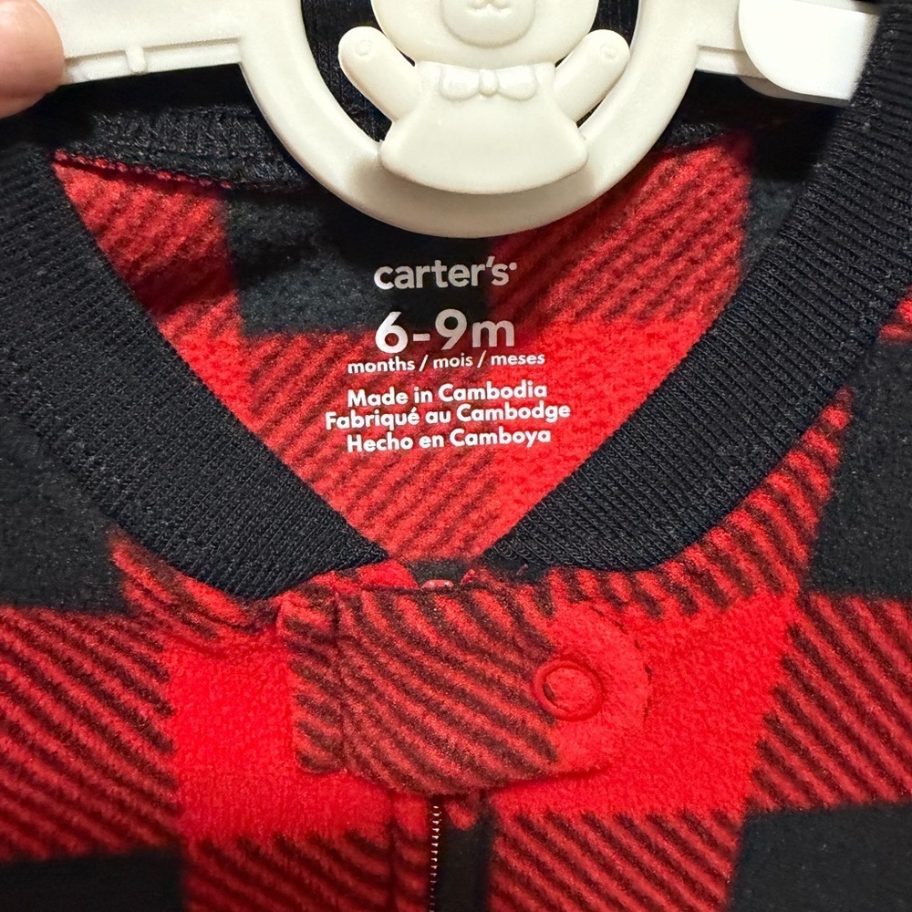Carter's Kids Pajamas in Red and Black Checkered Pattern - Picture 3 of 3